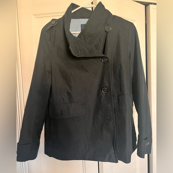 GAP Navy Blue and Short Trench Coat - Picture 2 of 6